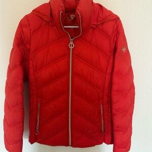 Michael Kors Vibrant Red Puffer Jacket